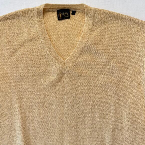 Bobby Jones Baby Alpaca Pullover Sweater Men's Size L Creamy Yellow Made in Peru - Picture 3 of 11